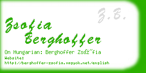 zsofia berghoffer business card